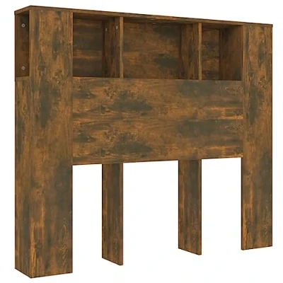 Abbildung von vidaXL Kopfteil mit Ablagen Regal Wand Bücherregal Betthaupt Bettkopfteil Schlafzimmer Räuchereiche 120x18,5x104,5cm
