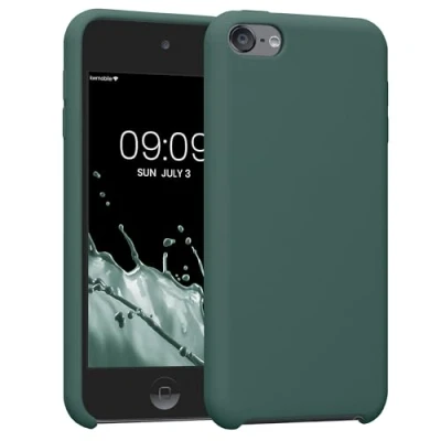 Abbildung von kwmobile Schutzhülle kompatibel mit Apple iPod Touch 6G / 7G (6. und 7.Generation) Hülle Silikon gummiert Cover Case in Tannengrün
