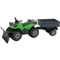 Abbildung von Plasto Quad mit Pflug und Anhänger, Grün