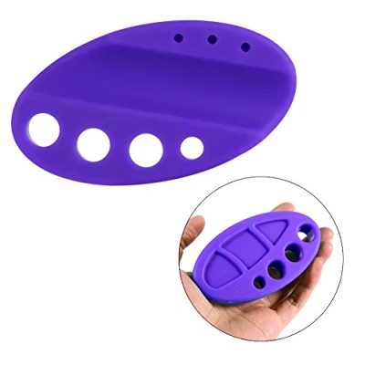 Abbildung von Sonew Tattoo Becherhalter, Microblading Siliconen Permanent Makeup Pigment Ink Cup Halter 4 Farben Oval(Violett)