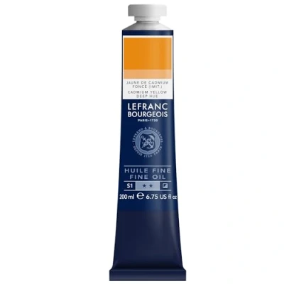 Abbildung von Lefranc Bourgeois 301809 Feine Ölfarbe in hervorragender Qualität,lichtecht mit gleichmäßige Konsistenz, 200ml Tube, ideal für Keilrahmen, Leinwand, Malkarton Mittelgelb