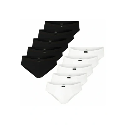 Abbildung von Götzburg Herren Slips ohne Eingriff Unterhosen weiche Baumwolle schwarz/weiß, Gr.XXL 10er Pack