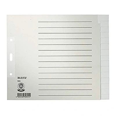 Abbildung von Leitz Register A4 blanko 15 teilig 100g/qm grau