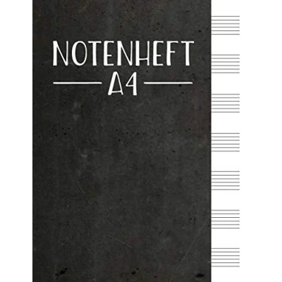 Abbildung von Notenheft A4: 96 Seiten Blanko Notenpapier 12 Notensysteme pro Seite Für Anfänger, Fortgeschrittene und Komponisten
