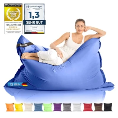 Abbildung von LazyBag Sitzsack Indoor &amp; Outdoor XXL Riesensitzsack (Sitzkissen Bean Bag, Nylon Bezug), 180 x 140 cm