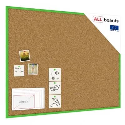 Abbildung von ALLboards Pinnwand mit Grüner Holz Rahmen 120x90cm Korktafel Korkwand Kork