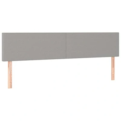 Abbildung von vidaXL LED Kopfteil Polsterkopfteil Bettkopfteil Betthaupt für Bett Bettgestell Bettrahmen Schlafzimmer Bettzubehör Hellgrau 180x5x78/88cm Stoff