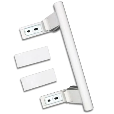 Abbildung von ANAKEL HOME Türgriff Ersatz 7430668 passend für Liebherr Kühlschrank, Kühlschrankgriff inklusive 2 Zierkappen, Weiß, 21 cm