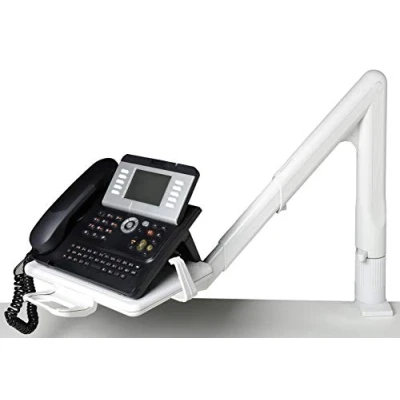 Abbildung von Exacompta 86540D Telefon Schwenkarm Classic (360 schwenkbar, 250 x 175mm, Kabelführung) 1 Stück, lichtgrau