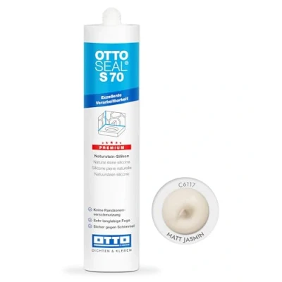 Abbildung von OTTOSEAL S 70 Premium Naturstein Silikon 310ml C6117 matt jasmin Keine Randzonenverschmutzung Sicher gegen Schimmel &amp; ideal für Bad, Küche Wohnbereich