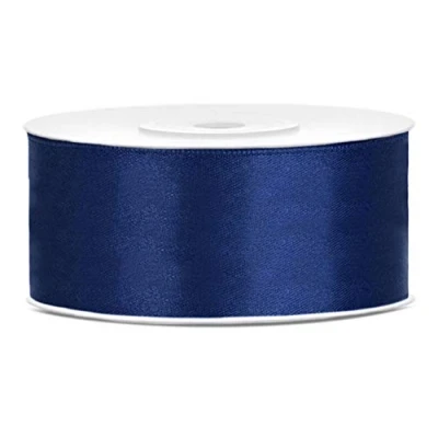 Abbildung von 25 Meter Satinband Dunkelblau 38mm dunkelblaues Schleifenband Dekoband Geschenkband navy breites Band blaue Schleife