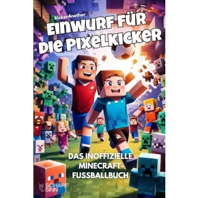 Abbildung von Einwurf für die Pixelkicker Das inoffizielle Minecraft Fußballbuch: Sieben verrückte Fußballgeschichten junge Minecrafter ab 8 Jahren. ideale Buch Geschenk Fans.