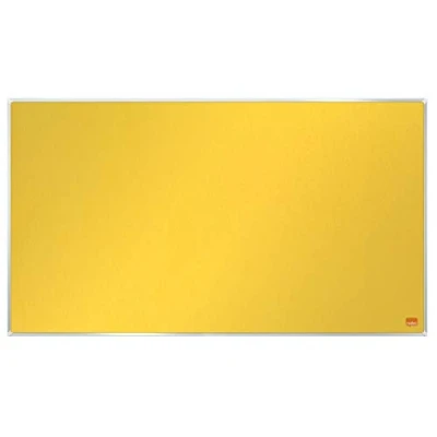 Abbildung von Nobo Filz Notiztafel, 710 x 400 mm, Schlanker Zielrahmen, InvisaMount Montagesystem, Impression Pro, Gelb, 1915429