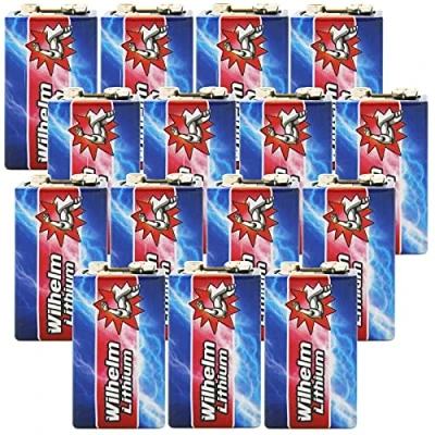 Abbildung von 15 x Wilhelm Lithium 9V Block Batterie Rauchmelder 6LR61 9 Volt Batterien