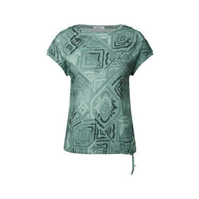Abbildung von Cecil MIT Raffung Tshirt print, Damen, Größe: XXL, Multicolour