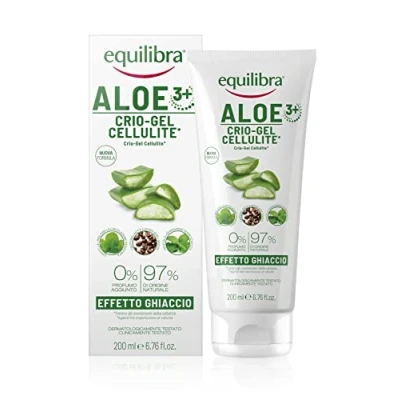 Abbildung von equilibra Körper, Aloe Crio Gel Cellulite, frisches auf Basis von Vera und 3+, fördert die periphere Durchblutung, Kontrast, Feuchtigkeitsretention, Cellulite Orangenhaut, 200 ml