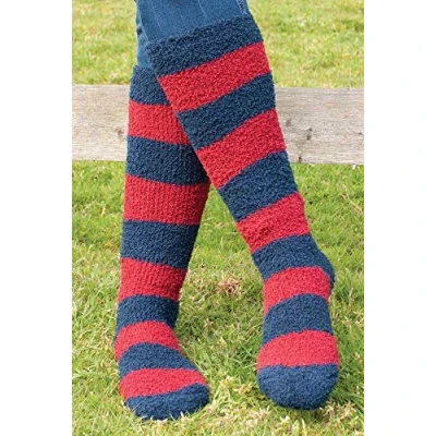 Abbildung von Rhinegold 0 Soft Touch Kniestrümpfe Marineblau/Rot Socken, Einheitsgröße