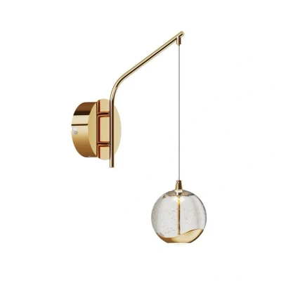 Abbildung von Lucande LED Wandlampe Hayley, goldfarben, Glas, 34 cm hoch