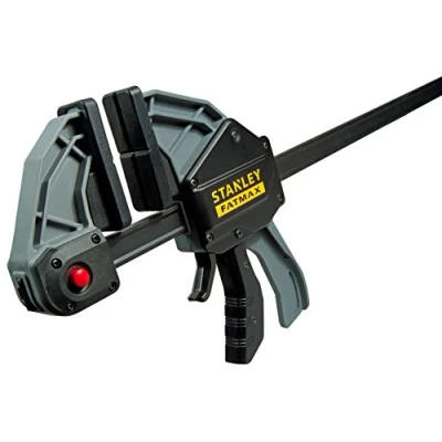 Abbildung von Stanley FatMax Einhandzwinge Extralang FMHT0 83242 (1.500mm Schienen Länge, 270kg Spannkraft, verwindungssteife I Profil Schiene, leichtes Umstellen von Spannen auf Spreizen, abnehmbare Schutzkappen)