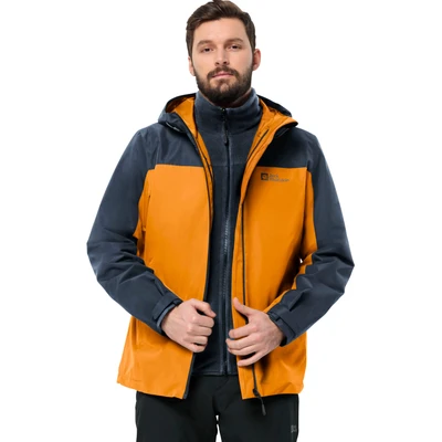 Abbildung von Jack Wolfskin Taubenberg 3IN1 M Regenjacke / wasserabweisende Jacke, Herren, Größe: Medium, Safflower