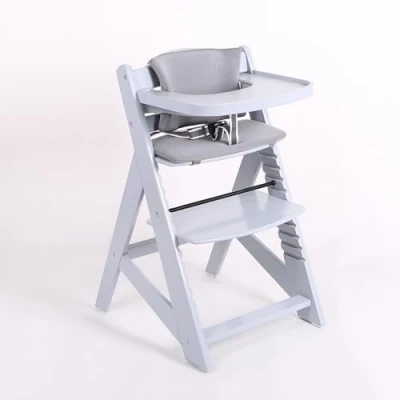 Abbildung von TIGGO Hochstuhl Treppenhochstuhl Babyhochstuhl Kinderhochstuhl Kindertreppenhochstuhl Babystuhl (grau Kissen grau)