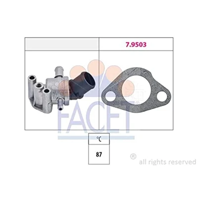 Abbildung von FACET 7.8108 Kühlwasserthermostat 87C Made in Italy OE Equivalent mit Gewindeanschluss für Temperaturfühler FIAT: Panda I Schrägheck