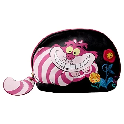 Abbildung von Disney Half Moon Bay Alice im Wunderland Grinsekatze Kosmetiktasche Make up Tasche tragbar Reise