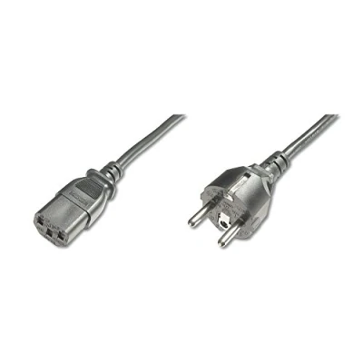 Abbildung von ASSMANN Netzanschluss , Kaltgerätekabel, DE Version, CEE 7/7 (Typ F) 90 auf C13 90, Stecker/Buchse, H05VV F3G, 0.75 mm², Länge 1.8 m