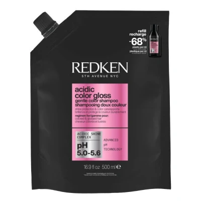 Abbildung von Redken Pflegendes Shampoo für Reinigung und Farbschutz bei gefärbtem Haar, Farbbrillanz bis zu 32 Haarwäschen, Mit Glanzkomplex &amp; pH ausgleichende Formel, Acidic Color Gloss Shampoo, 1 x 500 ml