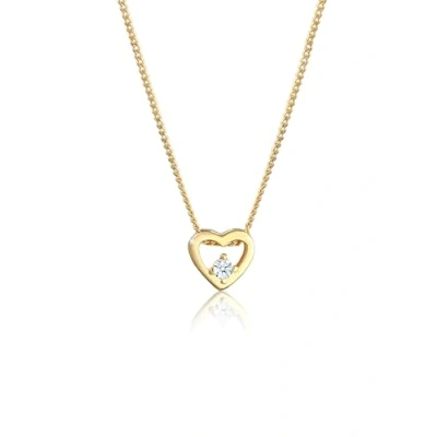 Abbildung von DIAMORE Halskette Damen Herz Liebe mit Diamant (0.03 ct.) in 585 Gelbgold