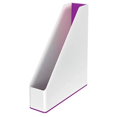 Abbildung von 4 x Leitz Stehsammler Wow Duo Colour A4 Polystyren weiß/violett