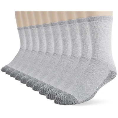 Abbildung von Fruit of the Loom Herren Cushioned Durable Cotton Work Gear with Moisture Wicking Lässige Socke, GRAU, 37.5 46 EU (10er Pack)