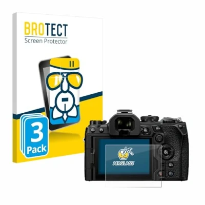 Abbildung von BROTECT Schutzglas für Olympus OM System 1 Mark II (3 Stück) Schutzfolie Panzer Folie Glas [Extrem Kratzfest 9H, Anti Fingerprint,
