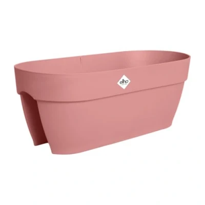 Abbildung von elho Vibia Campana Flower Bridge 60 Blumenkasten Balkon mit Halterung 100% Recyceltem Plastik L 59 x B 26 H 22 cm Rosa/Puderrosa