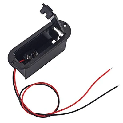 Abbildung von Healifty 9V Batteriehalter Fall Gitarren Batterie Box mit Batteriekabel für Aktive Gitarre Bass Pickup (Schwarz)