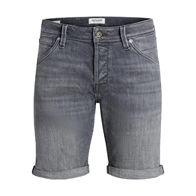 Abbildung von Jack &amp; Jones Jjirick Jjfox Jeans Shorts, Herren, Größe: 42, Grey denim