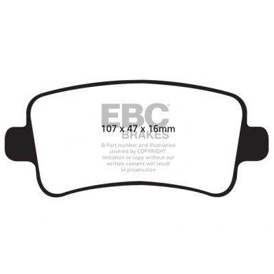 Abbildung von Bremsbelagsatz EBC BRAKES Yellow Stuff DP42016R, Hinten