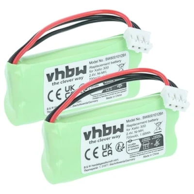 Abbildung von vhbw 2X Akku kompatibel mit Philips DECT TU3315, 215 Trio schnurlos Festnetz Telefon (700 mAh, 2,4 V, NiMH)