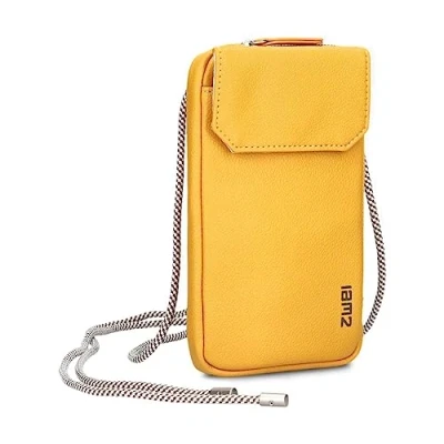 Abbildung von Zwei Handytasche zum Umhängen MADEMOISELLE.M MP30 Smartphone Etui &amp; Geldbörse 2 in 1, umlaufender Reißverschluss, längenverstellbarer Riemen, Mini Handtasche 19 x 10 3 cm (sunny)