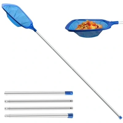 Abbildung von Jsdoin Pool Kescher, 161cm lang Teichkescher mit Teleskopstange,14,5cm Tief Kescher Feinmaschig Für Teich, Algen &amp; Bestway Pool,Spa, Teiche, Whirlpools