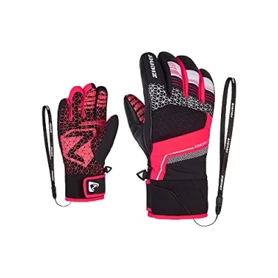 Abbildung von Ziener Lonzalo Fingerhandschuh für Kinder, Größe: 3, Black neon pink
