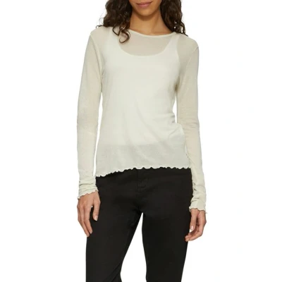 Abbildung von QS Langarmshirt, Damen, Größe: Medium, Beige