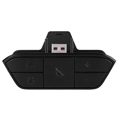 Abbildung von ASHATA Headset Kopfhörer Adapter, Staubgeschützter Stereo Adapter Konverter mit Game Control Sound Synchronisation für One Schwarz