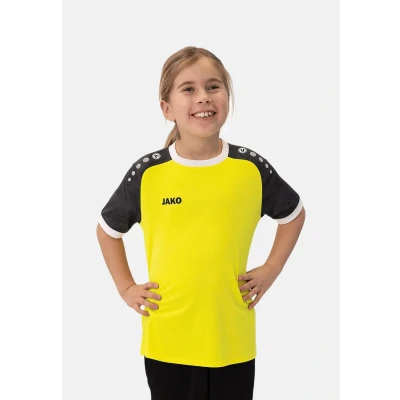 Abbildung von JAKO ICONIC Trikot Kinder Soft Yellow, Schwarz, Gr. 164 Nachhaltiges Sport Shirt kurzarm aus 100% recyceltem Polyester, Feuchtigkeitstransportierend