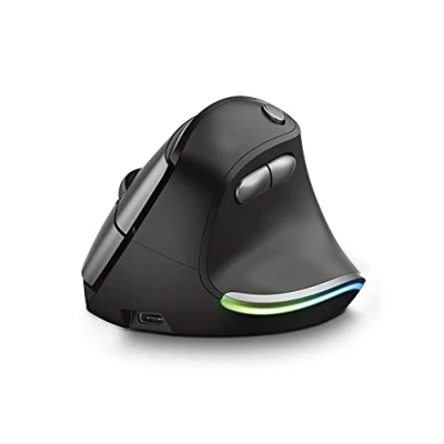 Abbildung von Trust Bayo Kabellose Vertikale Maus, Wiederaufladbare Ergonomische 800 2400 DPI, RF 2.4GHz, 6 Tasten, USB Empfänger, Funkreichweite 10m, RGB, Funkmaus für Laptop, PC, Computer, Mac