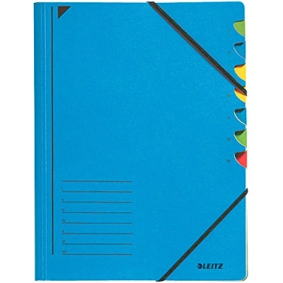 Abbildung von Leitz 39070035 Ordnungsmappe, 7 Fächer, Colorspankarton, blau