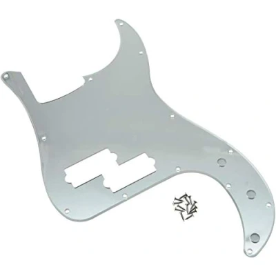 Abbildung von Dopro Präzisions Bass Schlagbrett, 13 Löcher, PB P Basskratzplatte, passend für USA/mexikanische Fender Bass, Silberspiegel