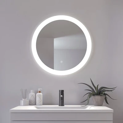 Abbildung von nicht definiert Badspiegel &quot;Vega Rund, Badzimmerspiegel mit LED Beleuchtung, Lichtspiegel&quot;, (1 St.), Touchpanel für Lichtsteuerung, Dimmbar Spiegel, Dänisches Design