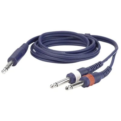 Abbildung von DAP Audio 6,3mm Stereo Klinke auf 2X Mono Klinke, 6m