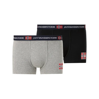 Abbildung von Jan Vanderstorm 2ER PACK TEM Boxershorts, Herren, Größe: Large, Schwarz /grau melange